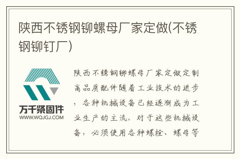 陜西不銹鋼鉚螺母廠家定做(不銹鋼鉚釘廠)