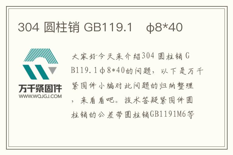 304 圓柱銷 GB119.1	φ8*40