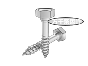 米制凹腦單倒角六角頭細(xì)桿木螺釘 ASME B18.2.3.8M